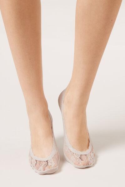 Beige Invisible Lace Socks, 5501_646D, large image number 0