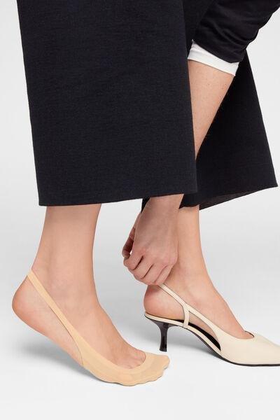 Beige Slingback Invisible Socks, 5501_792D, large image number 1