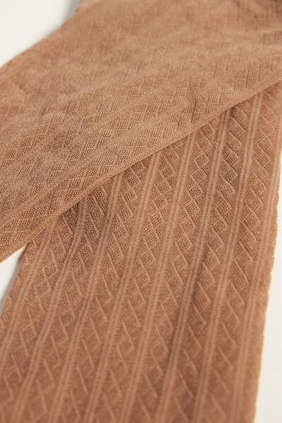 Beige Patterned Eco Ankle Socks, 5501_5069, large image number 1