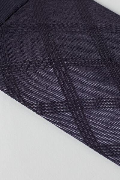 Blue Eco Diamond Mesh Short Socks, 5501_5172, large image number 1