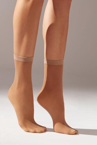 Brown Eco Leopard Mesh Short Socks, 5501_5176, large image number 0