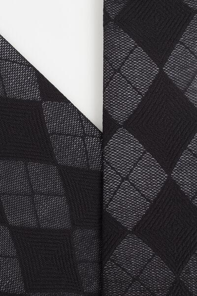 Black Diamond-Patterned Mesh Short Socks, , large image number 1