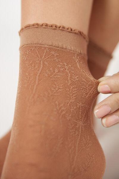 Beige Mesh Short Socks, , medium