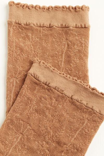 Beige Mesh Short Socks, 5501_5179, large image number 1