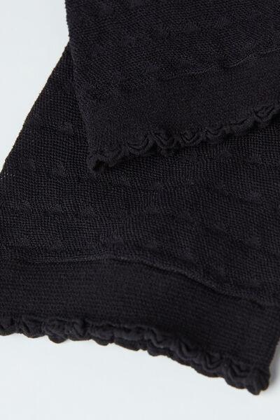 70 Denier Patterned Mesh Socks, Black, 5501_5257, large image number 1