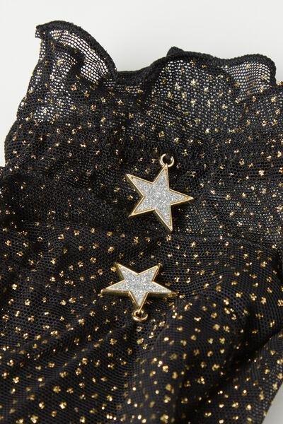 Black Glitter Tulle Short Socks, , large image number 2