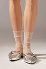 Calzedonia - Beige Glitter Fabric Short Socks