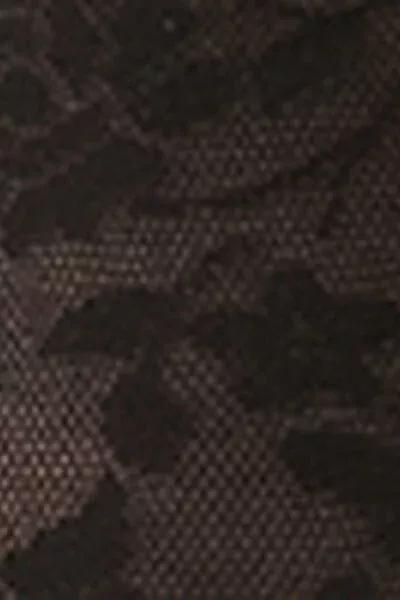 50 Denier Floral Pattern Socks, Black, 5501_4268, large image number 3