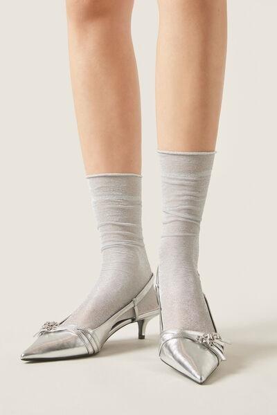 Grey Opaque Glitter Socks, 5501_4082, large image number 0