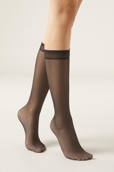 Black Sheer Glitter Socks, 5501_5455, large image number 0