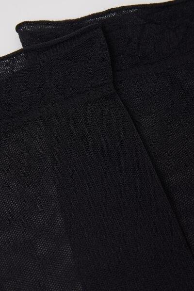 Black Sheer Glitter Socks, 5501_5455, large image number 1
