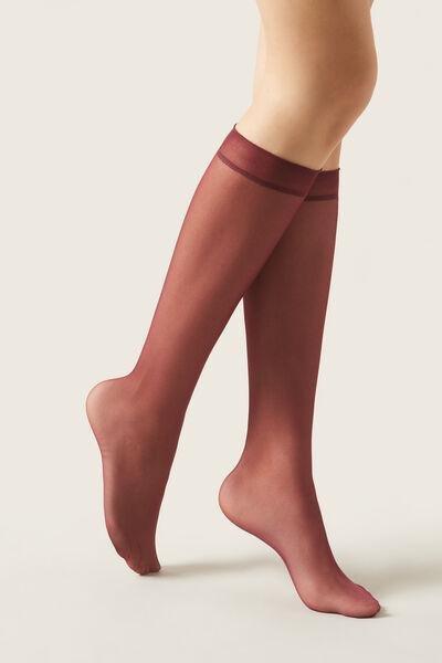 Burgundy Sheer Glitter Socks, 5501_5456, large image number 1
