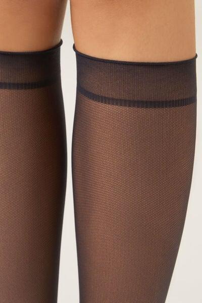 Navy Sheer Socks, 5501_5557, large image number 1
