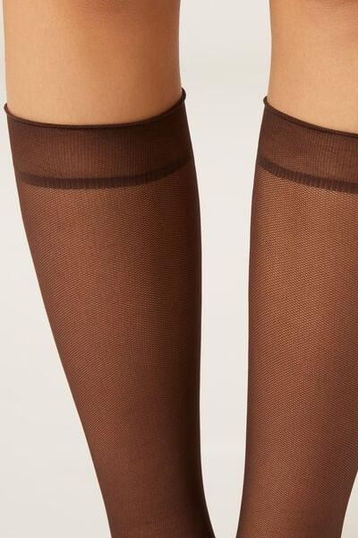 Beige Velato Caffe Sheer Socks, 5501_5558, large image number 1