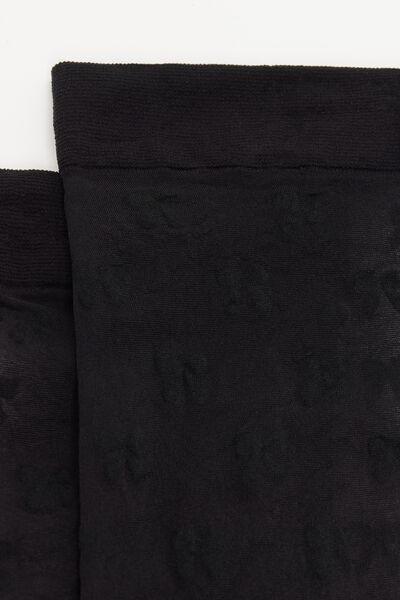 Black All-Over Bow Detail Socks, 5501_5458, large image number 2