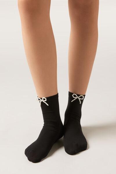 50 Denier Narrow Edge Tulle Socks, Black, 5501_4166, large image number 0