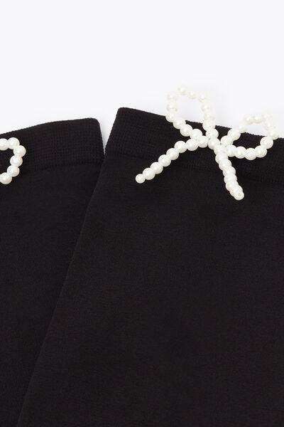 50 Denier Narrow Edge Tulle Socks, Black, 5501_4166, large image number 1