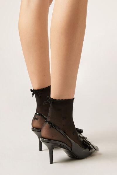 30 Denier Short Socks, Black, 5501_5510, large image number 0