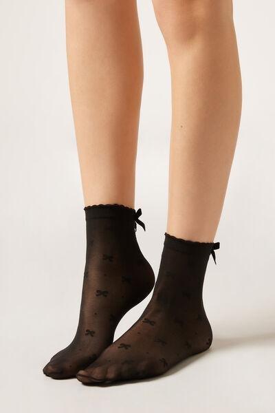 30 Denier Short Socks, Black, 5501_5510, large image number 1