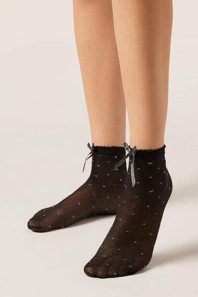 30 Denier Glitter-Detail Short Socks, Black, 5501_5512, medium