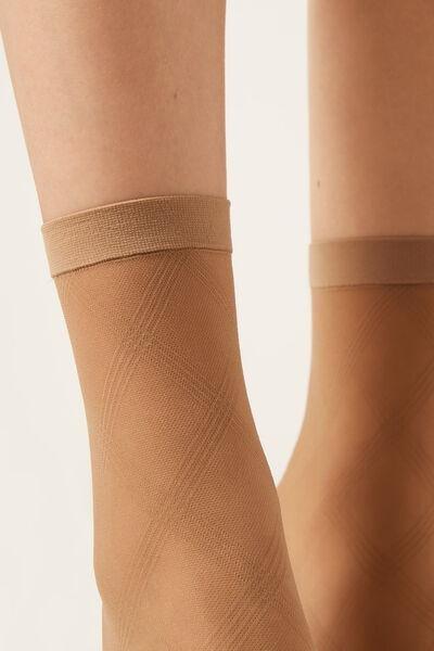 50 Denier Short Fishnet Socks, Beige, 5501_5474, large image number 2