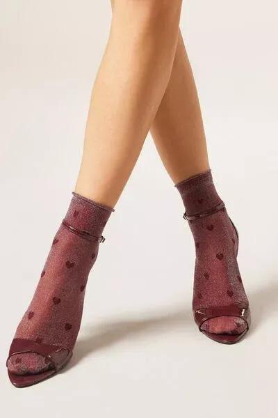 20 Denier Sheer Glitter Detail Long Socks, Grey, 5501_5542, large image number 2