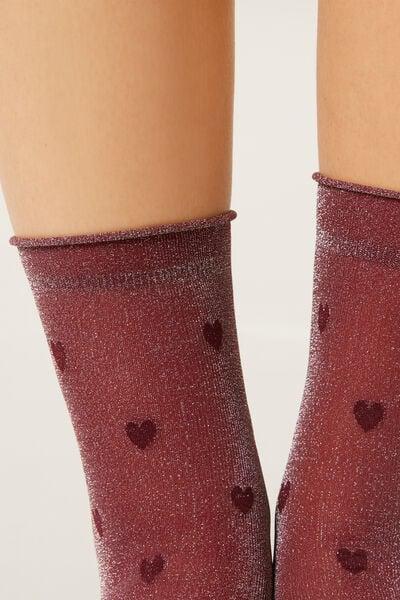 20 Denier Sheer Glitter Detail Long Socks, Grey, 5501_5542, large image number 3