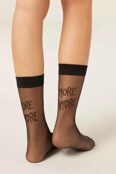 15 Denier More Amore Sheer Socks, Black, 5501_5545, large image number 0
