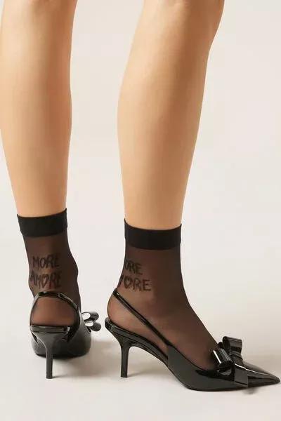 15 Denier More Amore Sheer Socks, Black, 5501_5545, large image number 3