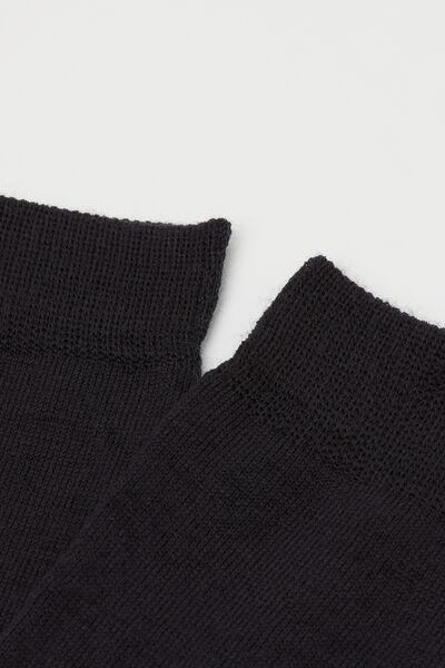 Blue Wool And Cotton Long Socks, Blue, large image number 2
