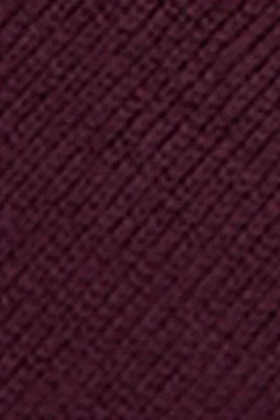Burgundy Wool And Cotton Long Socks, 5501_174D, large image number 2