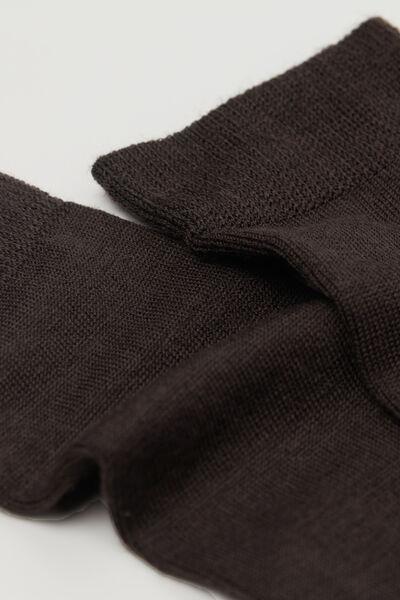 Brown Wool And Cotton Long Socks, Brown, large image number 1