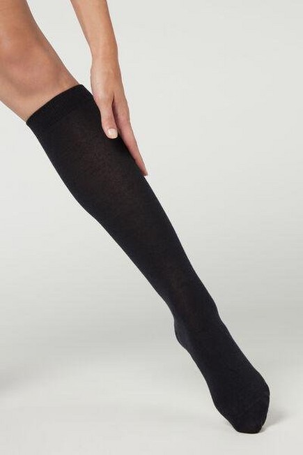 Calzedonia - Blue Wool And Cotton Long Socks