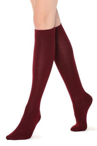 Red Wool And Cotton Long Socks ,Women, 5501_958, large image number 1
