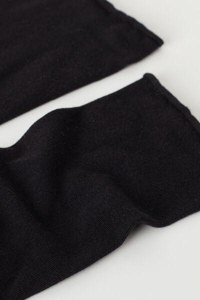 Black Mid-Calf Cashmere Socks, , large image number 1