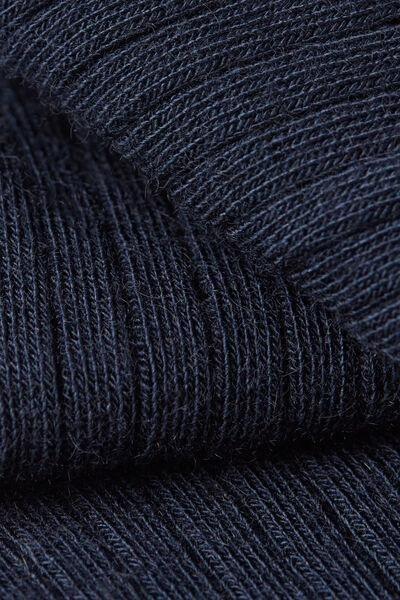 Navy Long Ribbed Cashmere Socks, Blue, large image number 1