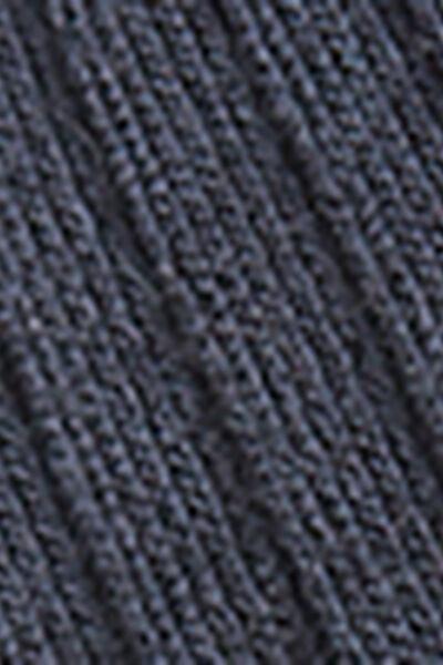 Navy Long Ribbed Cashmere Socks, Blue, large image number 2