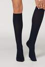 Calzedonia - Blue Ribbed Cashmere Long Socks