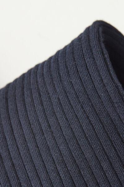 Blue Ribbed Long Socks, , large image number 1