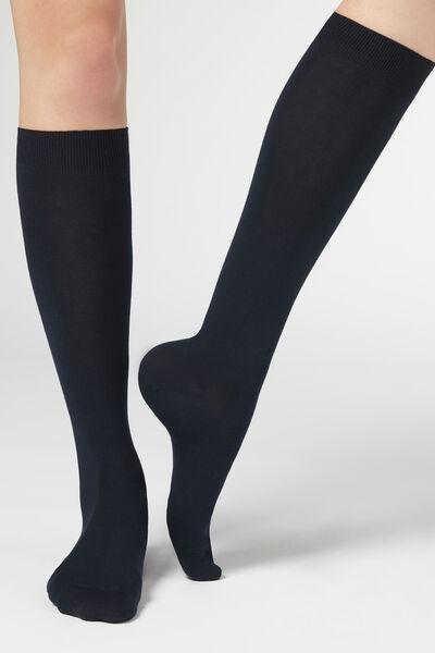 Blue Cashmere Long Socks, , large image number 0