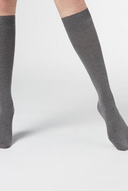 Calzedonia - Mid Grey Blend Long Socks With Cashmere, Women