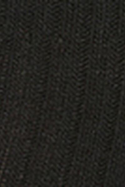 Black Ribbed Long Socks, Black, large image number 5