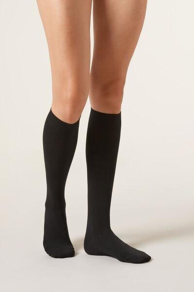 Black Cashmere Long Socks, , large image number 1