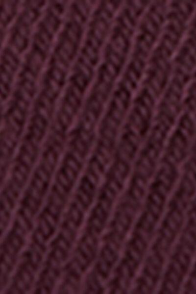 Burgundy Ribbed Long Cashmere Socks, 5501_174D, large image number 2