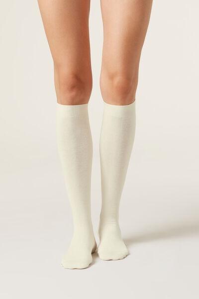 White Cashmere Long Socks, , large image number 1