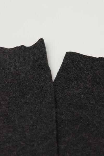 Grey Cashmere Long Socks, Charcoal Grey Blend, medium