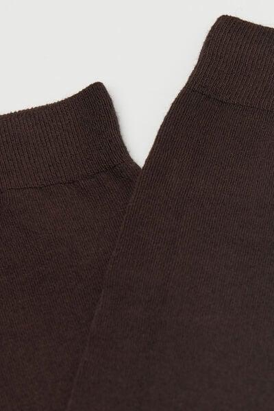 Brown Cashmere Long Socks, Brown, large image number 2