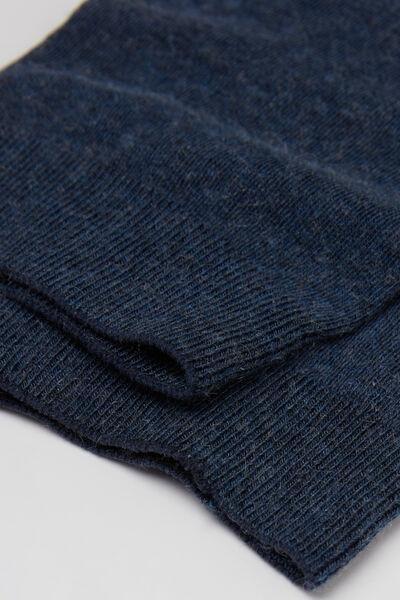 Navy Long Cashmere Socks, Dark Denim Blue, medium