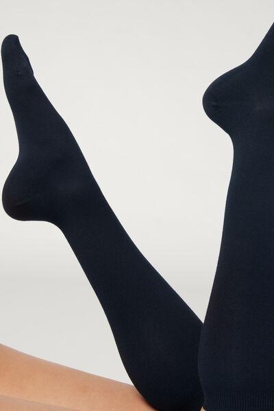 Blue Cashmere Long Socks, , large image number 0