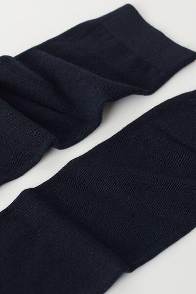 Blue Cashmere Long Socks, Blue, large image number 1